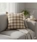 Woven Plaid Sofa Pillow Cover with Pom Pom Decoration - 45x45 cm, Cotton, Holiday Vibe Cushion